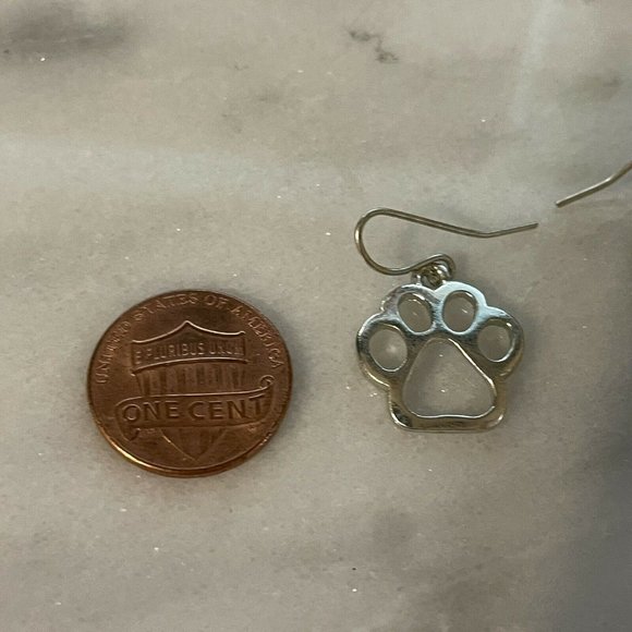 silver tone Open work animal Print cat dog paw - Picture 4 of 4